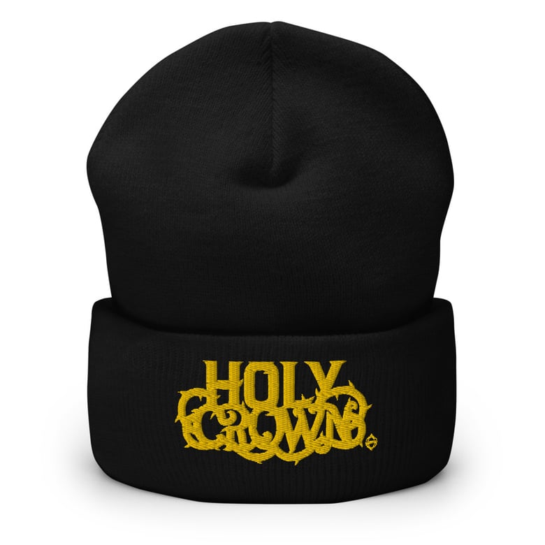Image of Holy Crown yellow/gold  Cuffed Beanie
