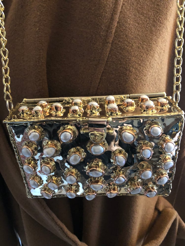 Image of Pearl and Brass Clutch