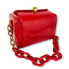 RED PATENT LEATHER SMALL BAG 