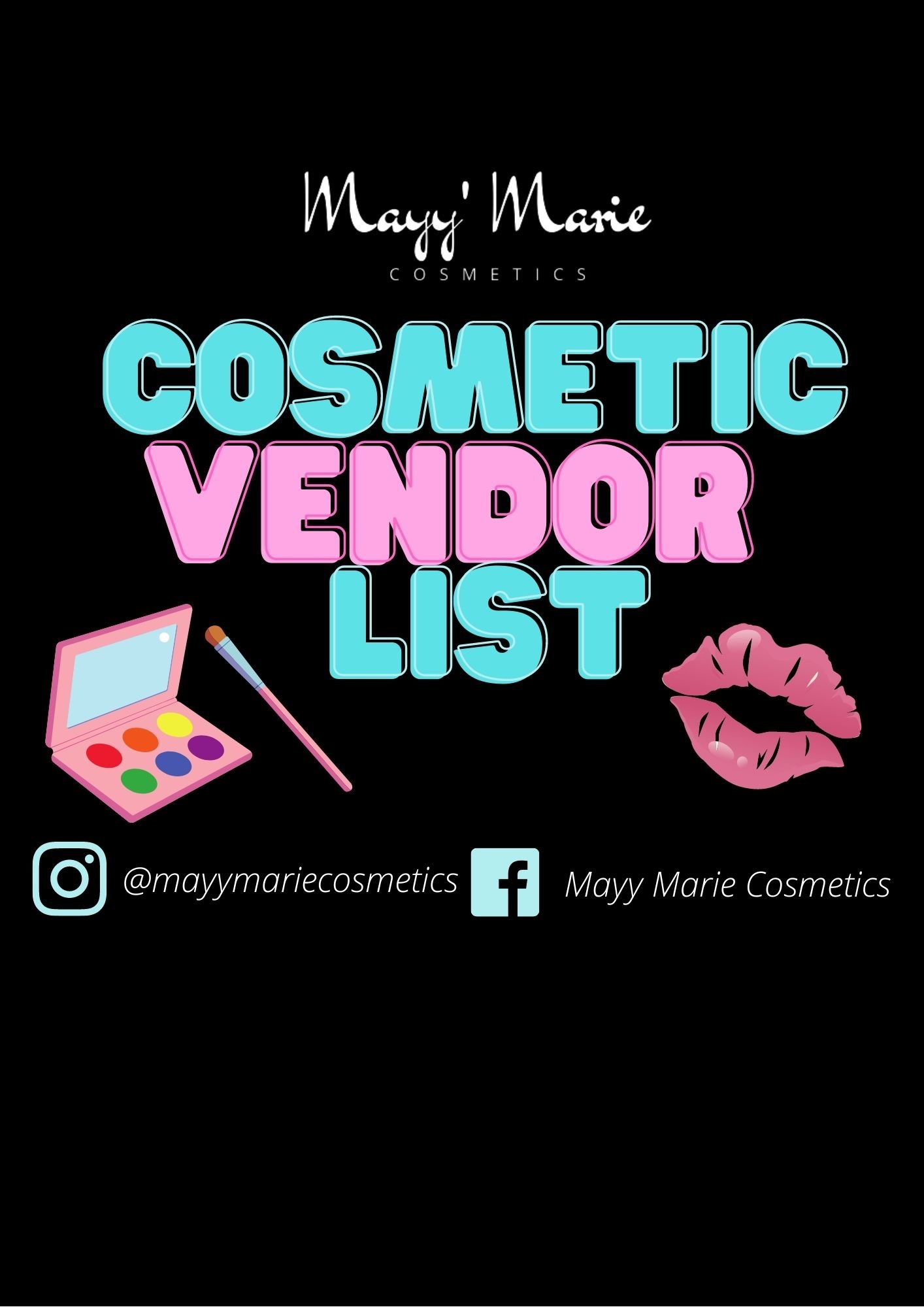 Image of Cosmetic Vendor List - INSTANT DOWNLOAD!