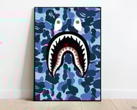 Bape Blue Camo Print Poster