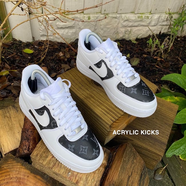 Nike af1 black discount custom