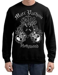 MV Burning Hearts Guitars Black Crewneck Swetshirt