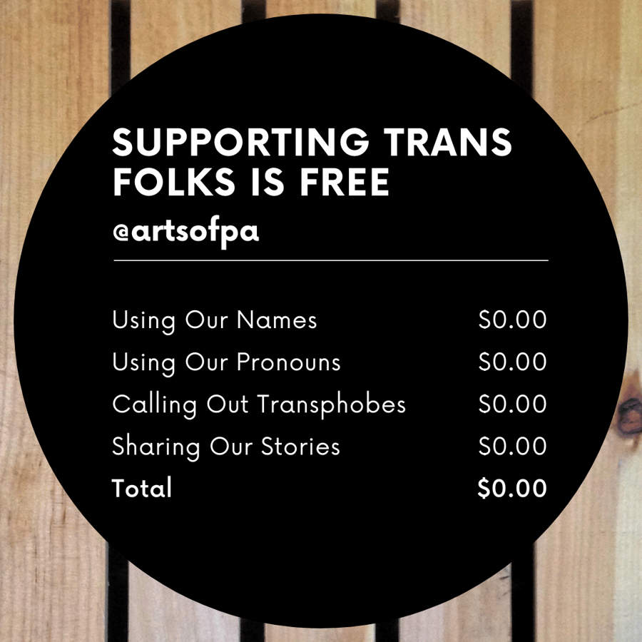 Image of Supporting Trans Folks is Free Sticker