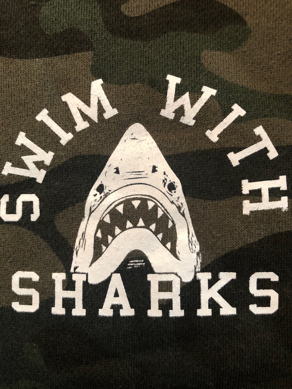 Camo Shark Hoodie Earth Day Small