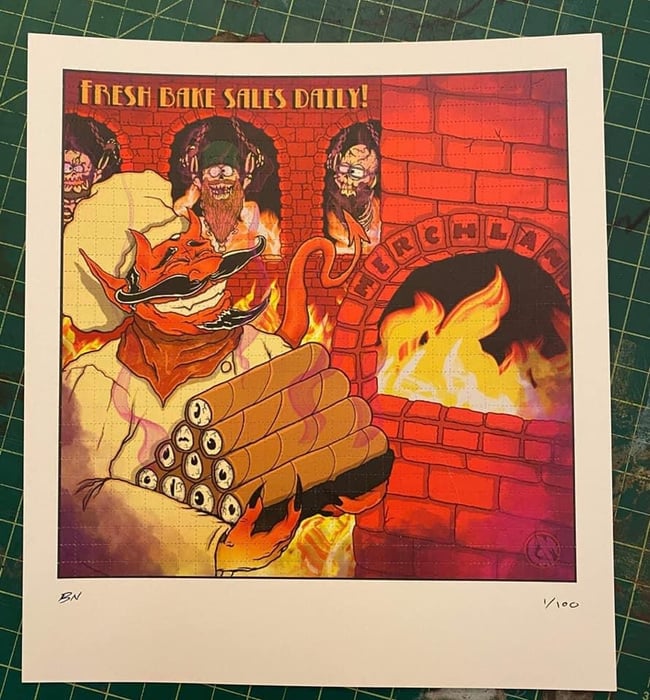 “Fresh Bake Sales Daily” Blotter Art by Brad Nord 