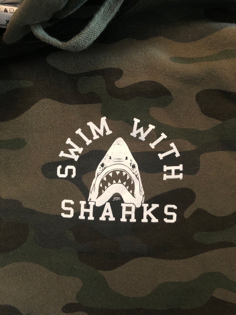 Camo Shark Hoodie Earth Day Small
