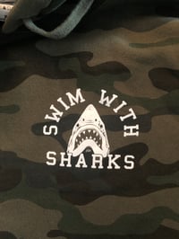 Image 2 of Camo Shark Hoodie Earth Day Small