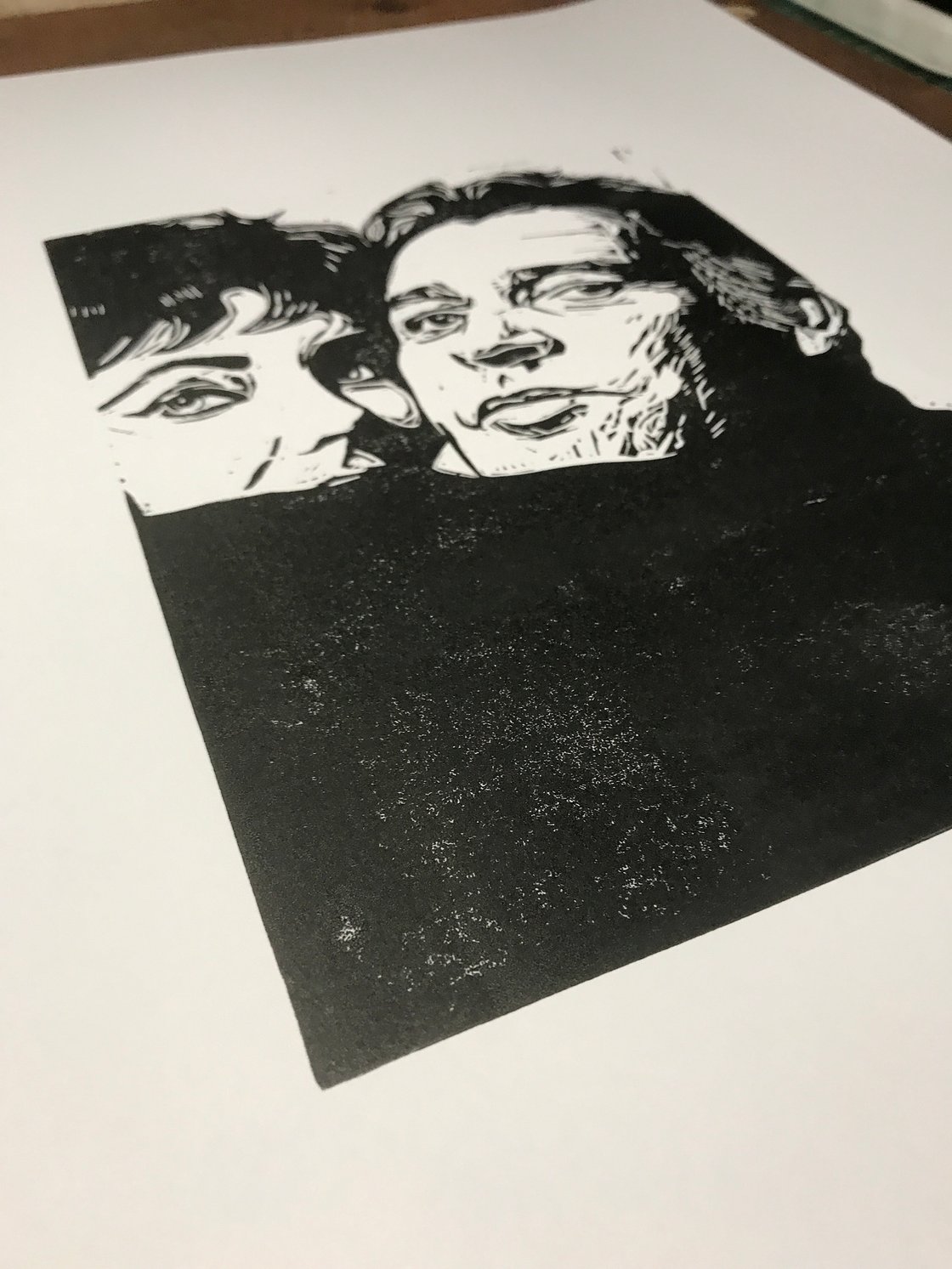 Image of Taylor &amp; Burton. Hand Made. Original A3 linocut print.