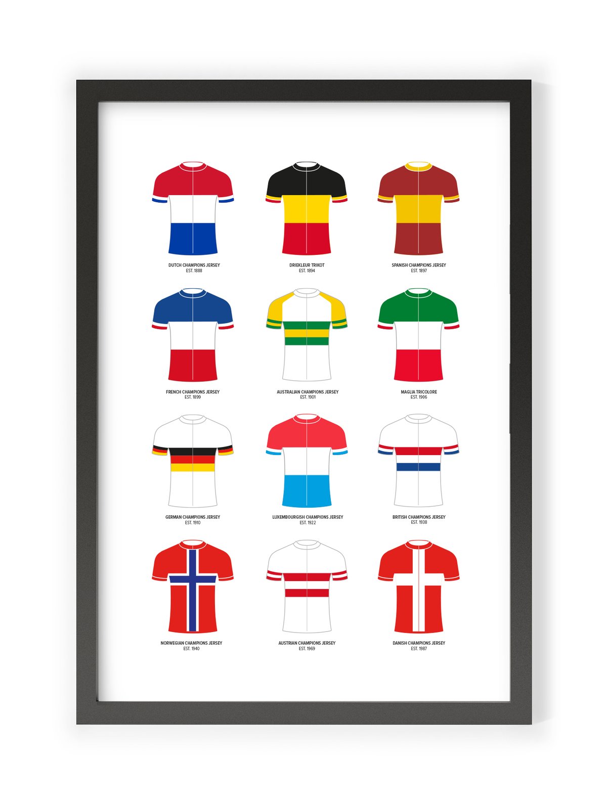 Cycling national champion different jerseys