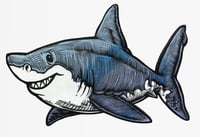Great White Shark Print on Wood **FREE SHIPPING