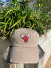 Vintage Style Bull Logo (Khaki/Red)