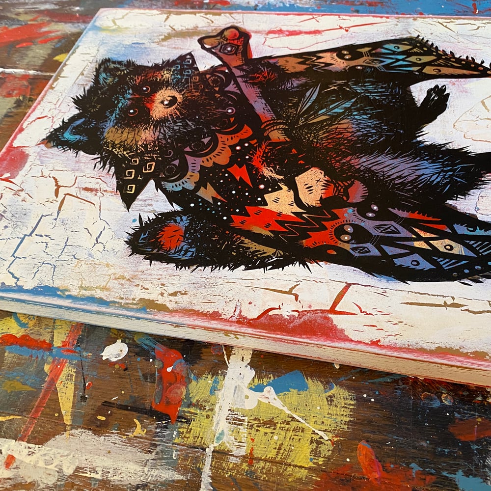 Image of The Messenger on Distressed Pine Panel 