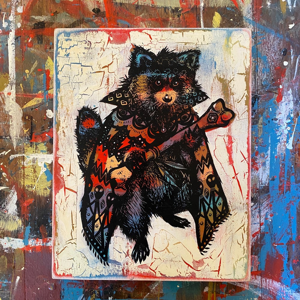 Image of The Messenger on Distressed Pine Panel 