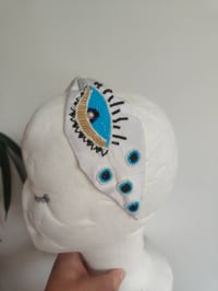 Image 3 of White Evil Eye protection Set- Bang and Headband