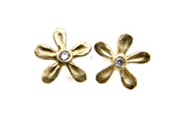 14 kt Flower and Diamond Studs or Dangles(4 Kinds) - Image 2 of 5