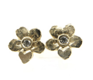Image of 14 kt Flower and Diamond Studs or Dangles(4 Kinds)