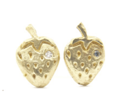 Image of Peanut Studs, Strawberry Studs, Cat Studs or Dog Bones! (14 kt and diamond)