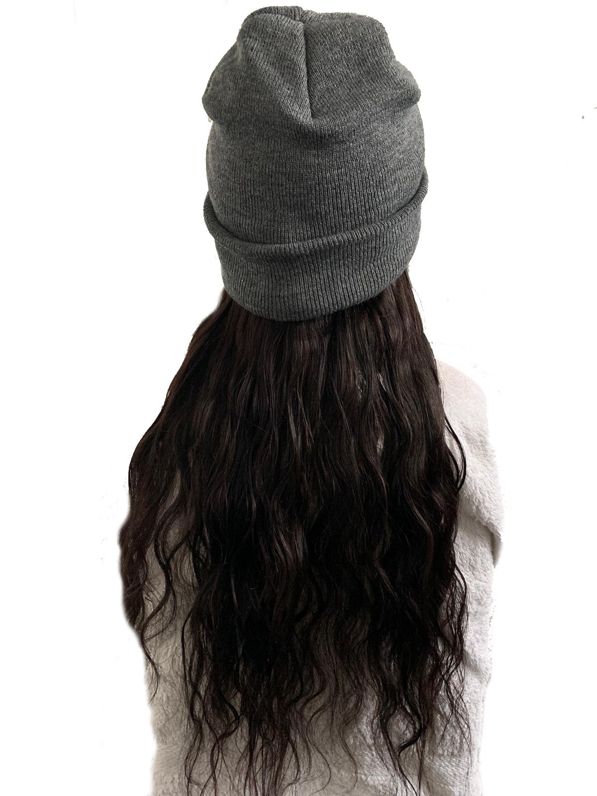 Beanie Hat with Hair Extensions Stylers Hair Salon