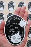 Wish I Was My Cat Sticker