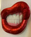 Image of Colin Christian “Lipsex” Sculpture, Red Flake & holographic stars