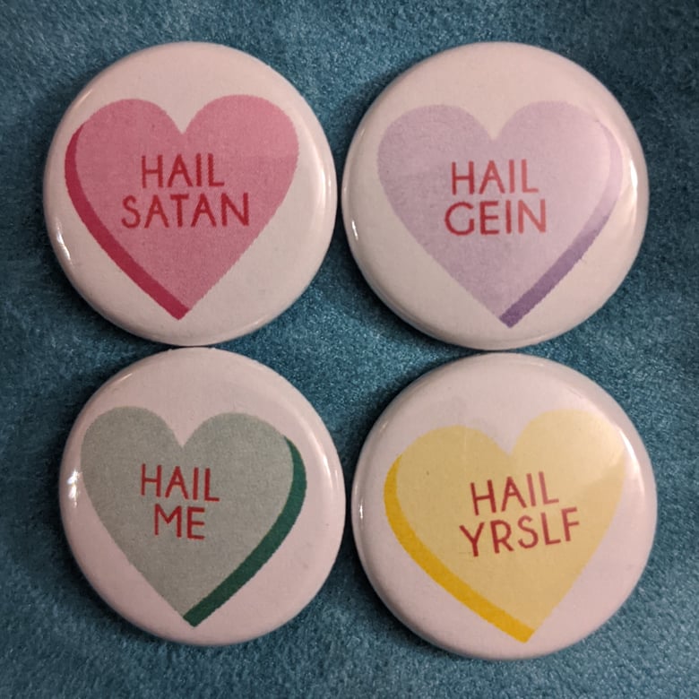 Image of Hail Hearts Buttons - may take 2 to 4 weeks to ship
