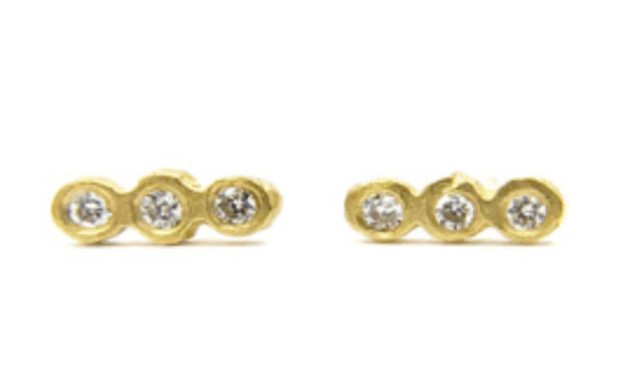 Image of 14 kt Gold and Diamond Stud Earrings (4 Styles)