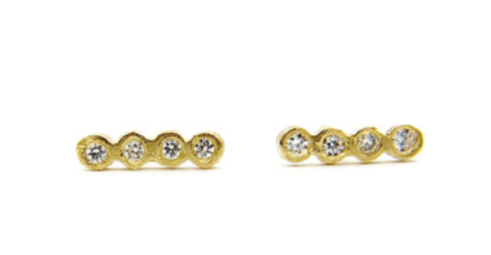 Image of 14 kt Gold and Diamond Stud Earrings (4 Styles)