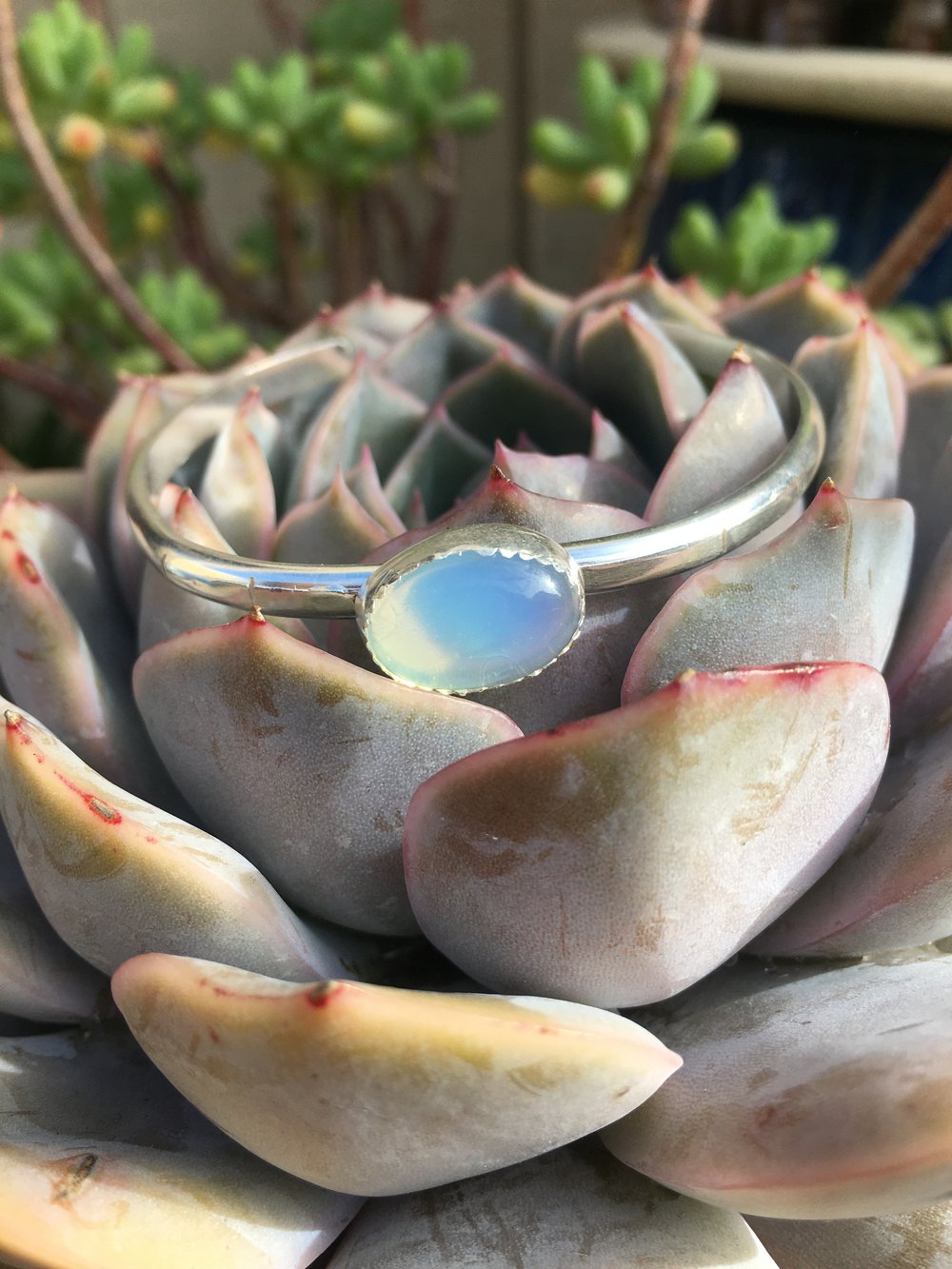 Image of Opalite & Silver Cuff