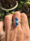 Double Blue Chalcedony & Silver Ring