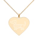 Dachshund Engraved Silver Heart Necklace