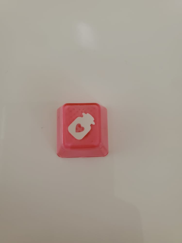 Image of Translucent Pink Heart Bottle Keycap