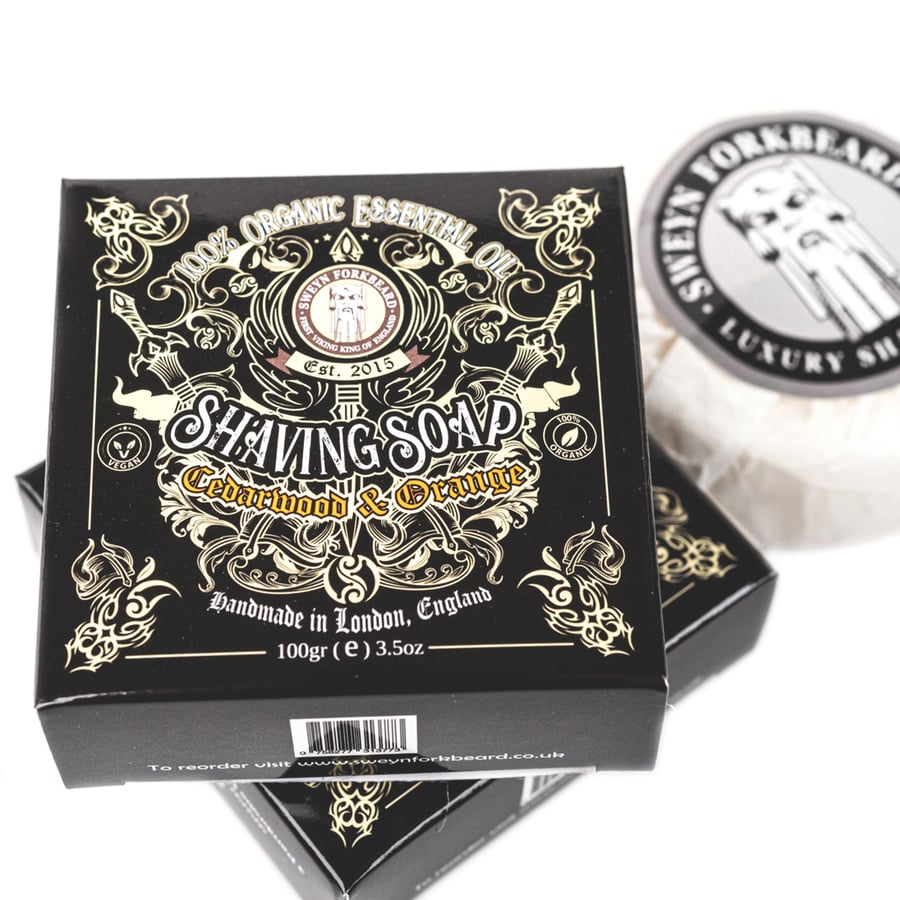 Image of Shaving Soap Cedarwood & Orange scented with 100% Organic Essential Oils 100g