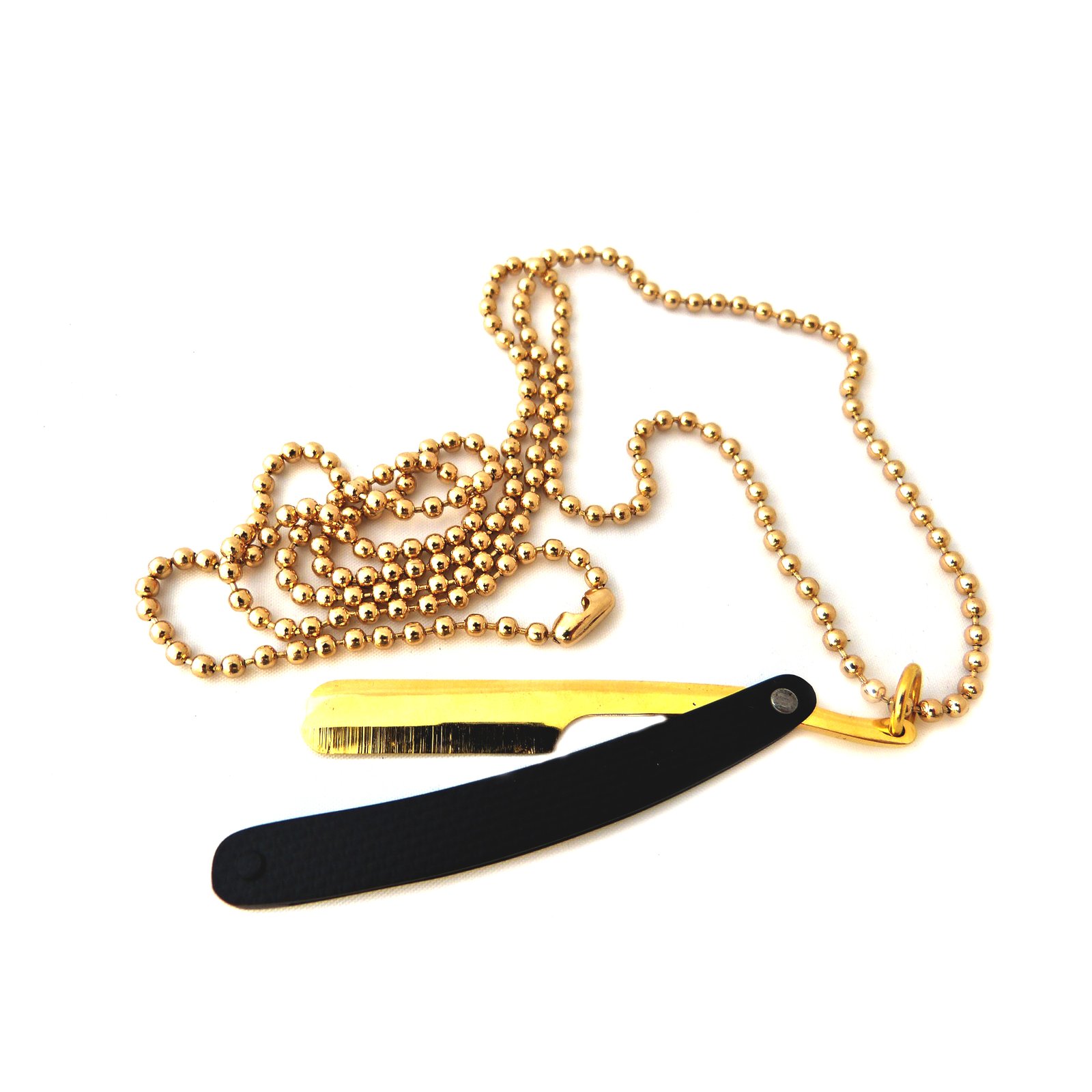 Pendant Straight Razor Black Gold Black and Silver Sweyn