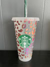 Pink Leopard Starbucks Tumbler 