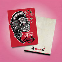 Sad Girl Smile Card