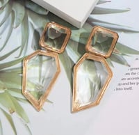 Image 1 of Large Bohemian Crystal Dangle Earrings