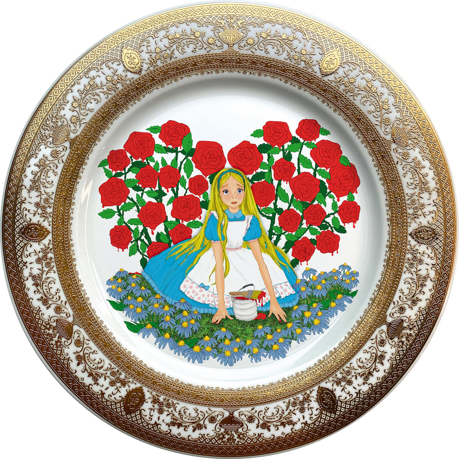 Image of Alice N' Roses - Fine China Plate - #0739