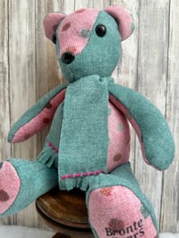 Image 2 of Pink & Teal Lambswool Bronte Bear