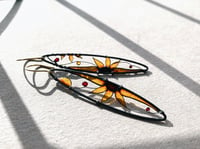 Image 1 of Elongated Sunflower Earrings 