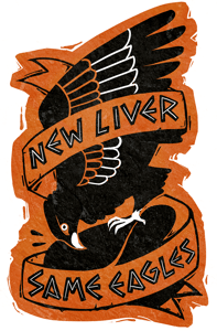 Image of "New Liver, Same Eagles" sticker BACK IN STOCK!!