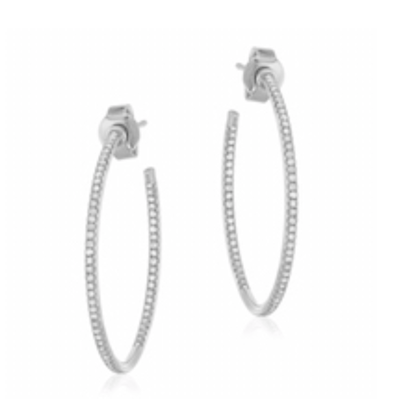 Image of 14kt and Diamond Inside and Out Hoops (15mm, 20mm and 25mm)