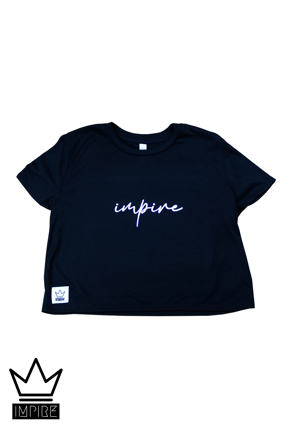 Image of CURSIVE 'IMPIRE' WOMENS CROPPED T-SHIRT (WHITE/BLACK)