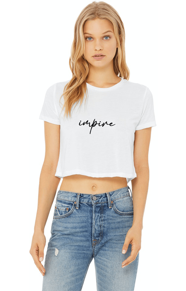 Image of CURSIVE 'IMPIRE' WOMENS CROPPED T-SHIRT (BLACK/WHITE)