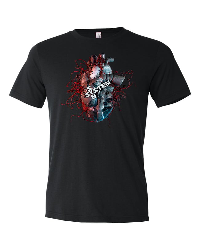 SYSTEM SYN remixed heart shirt