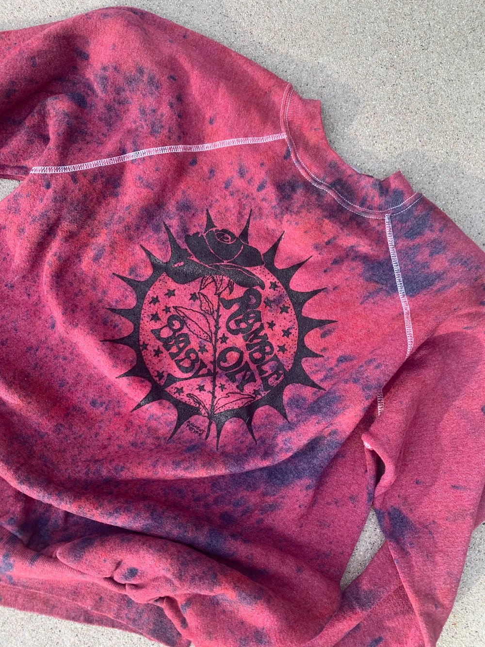 Image of ramble on rose -tie dye vintage sweatshirt- fits oversized medium