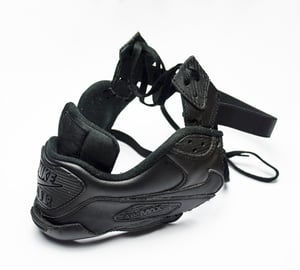 Image of SNEAKER MASK / AIR MASK 90 / BLACK LEATHER