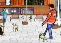 Image 5 of Cutting Room Square with two dogs and a baby