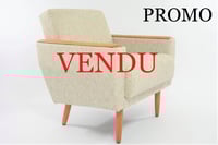 Image 1 of Fauteuils carrés beige et ivoire