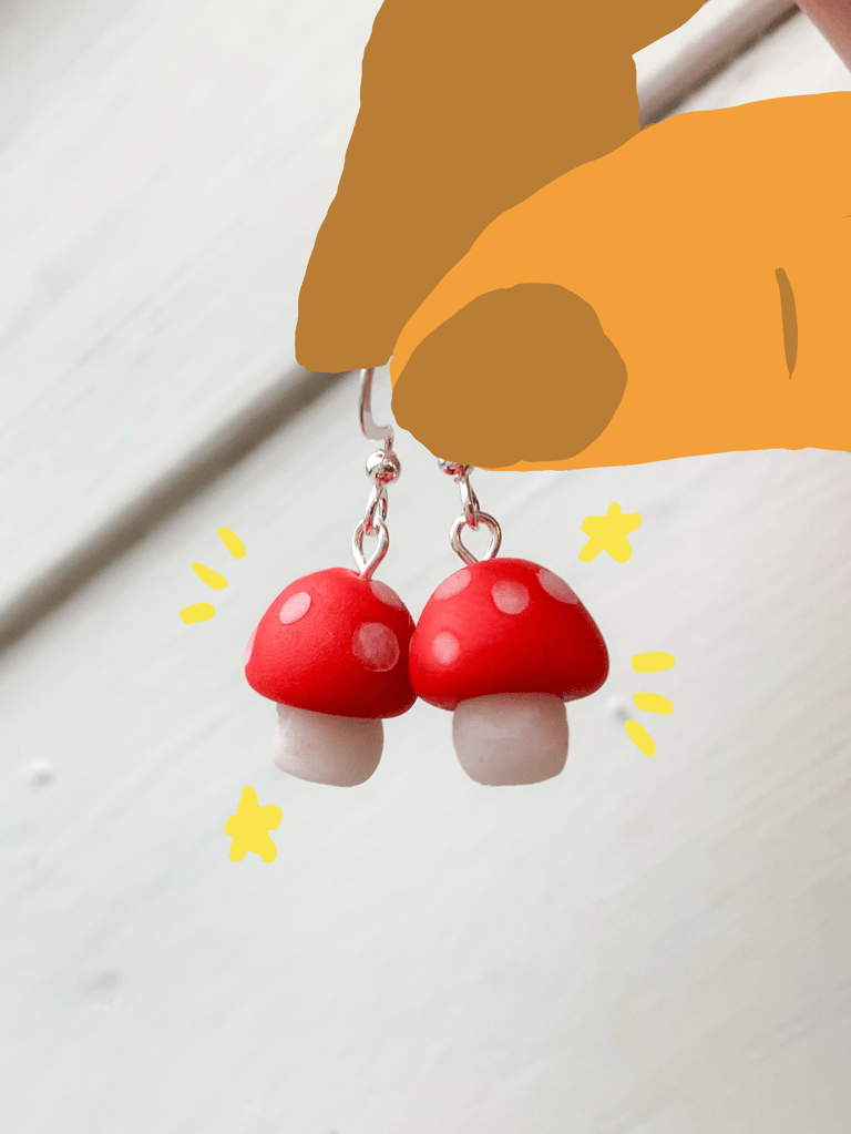 mushroom earrings